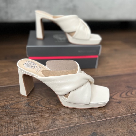 Vince Camuto *New* Elmindi Leather Crossband Platform Sandal - Beige - Picture 3 of 10